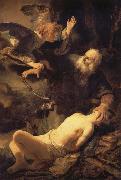 REMBRANDT Harmenszoon van Rijn The Angel stopping Abraham from sacrificing Isaac to God Sweden oil painting artist